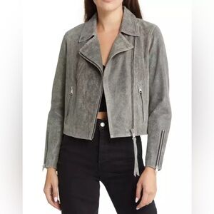NWOT ALLSAINTS Neve Crackle Biker Jacket in Washed Black